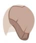 Preview: Cotton lace foundation with ribbons, centre parting