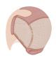 Preview: Mesh Net foundation with left parting