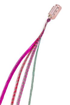 Feather-Extensions - with hair-click, colourful