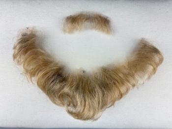 Vollbart mit Schnurrbart, Echthaar - fein geknüpft