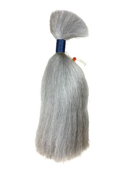 100 g Büffelhaar 30 cm - blaugrau