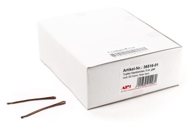 Haarklemmen, glatt, 5 cm, mit einem Tropfen