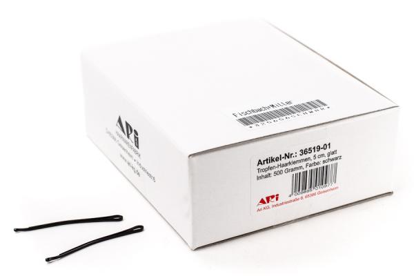 Haarklemmen, glatt, 5 cm, mit einem Tropfen