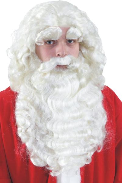 Nikolaus-Set aus Kunsthaar, weiss