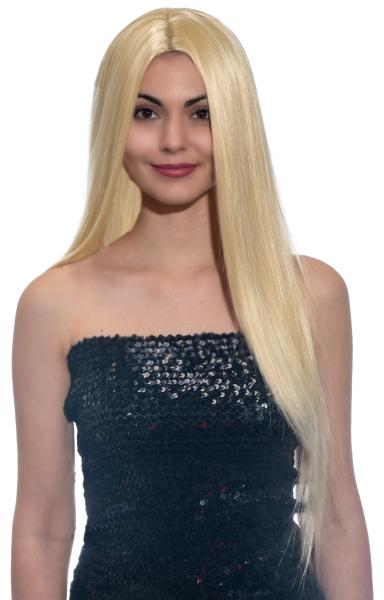 Wig with long hair, staight - blonde