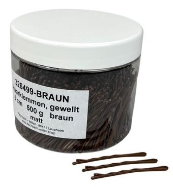 Hair-Grips, wavy, 5 cm - matt