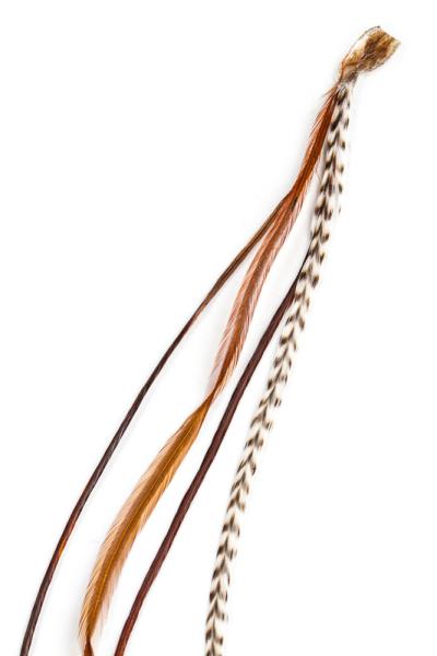 Feather-Extensions - with bonding tip, natural colour