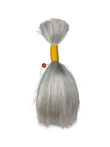 60 g Angorahaar (Mohair) 25 cm - glatt - grau
