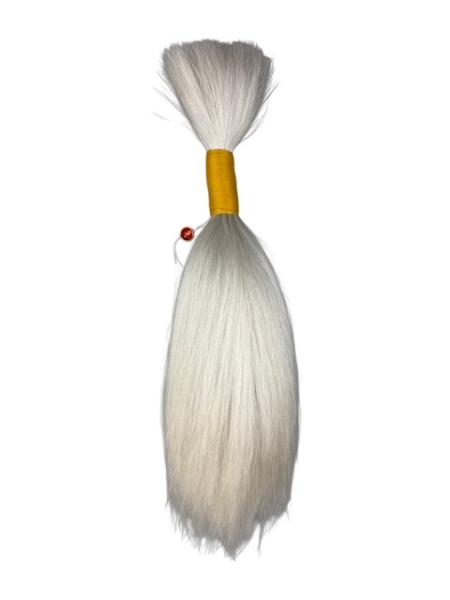 64 g Angorahaar (Mohair) 30 cm - glatt - weiss