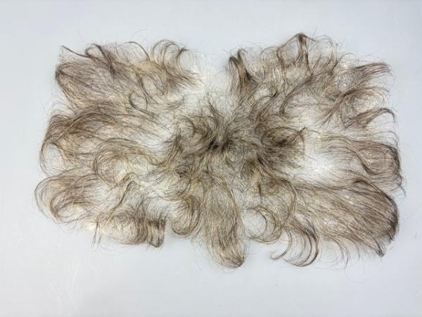 Chest Hair Toupee, grey - human hair