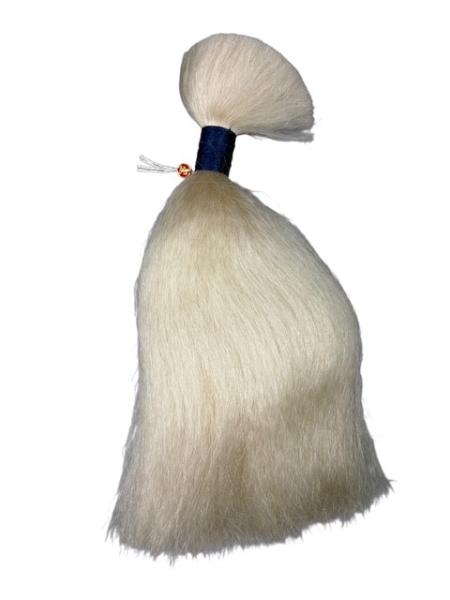 100 g Büffelhaar 30 cm - weiss/gelblich